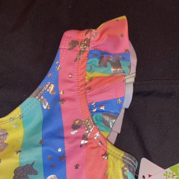 3T Unicorn bathing suit with tutu attached NWT bright colors girls - Picture 3 of 7
